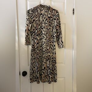 Nanette Lepore leopard print mock neck sweater dress